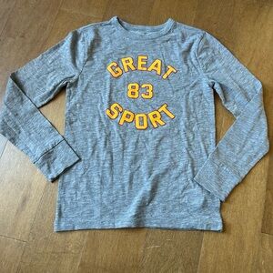 Crewcuts Gray Long Sleeve Tee with Orange Graphic